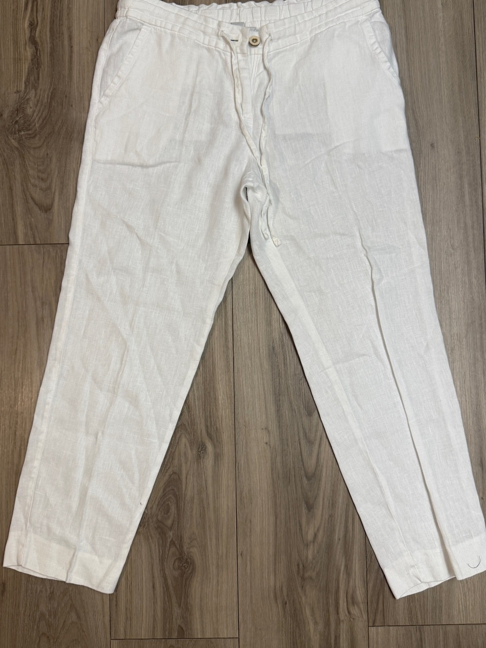 Tommy Bahama Women's White Linen Drawstring Chinos